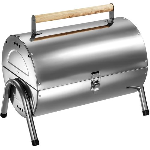 Tectake Holzkohlegrill aus Edelstahl 42x35x25cm