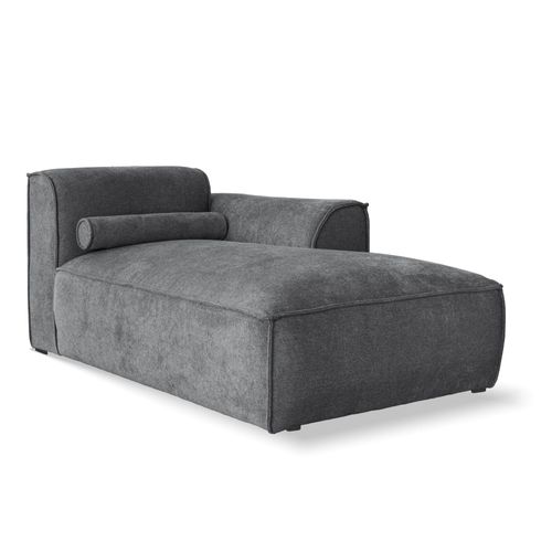 MIUFORM 1-Sitzer Longchair für Modulsofas, Armlehne rechts, Dunkelgrau 154x70x92cm