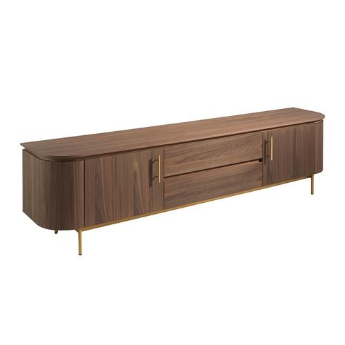 Angel Cerda TV-Schrank Nussbaum und goldenem Stahl 45x55x220cm