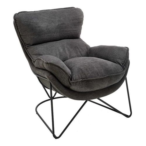 Mathi Design Sessel aus grauem Samt 95x87x79cm