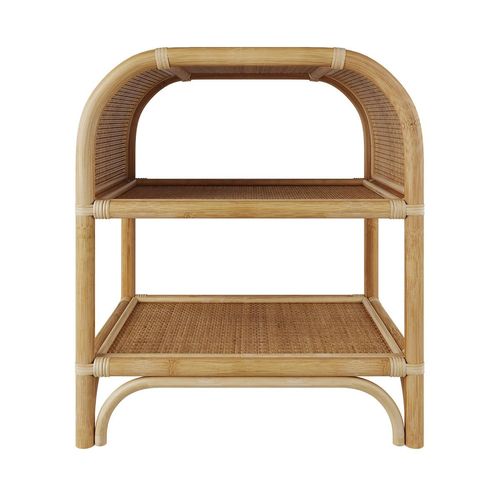 Rendez-Vous Déco Nachttisch aus Rattan mit Regalen 45x52x35cm