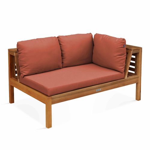 Oviala Gartenmöbelset mit 2 Sofas, 1 Sessel und einem Terrakotta-Tisch 120x63x80cm