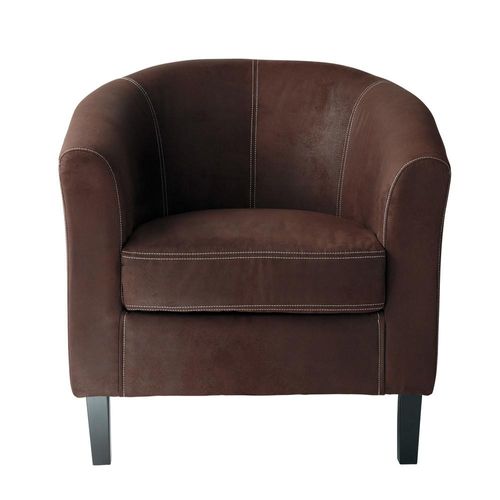 Maisons du Monde Microsuede clubsessel, braun 75x75x72cm