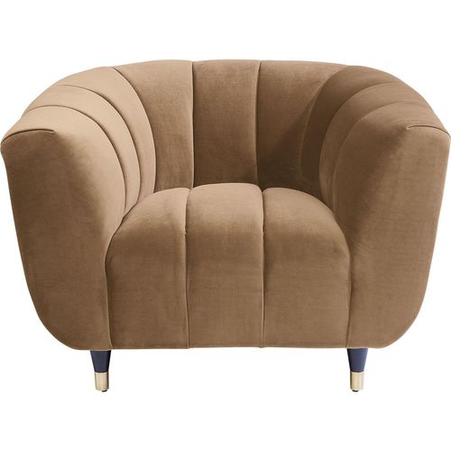 Kare Design Sessel aus braunem Samt und Stahl 108x74x95cm