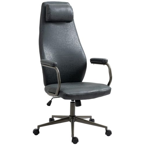 CLP Bürostuhl drehbar ergonomisch aus Kunstleder antik schwarz 66x127x62cm
