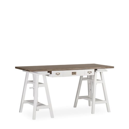 MOYCOR Höhenverstellbarer Schreibtisch aus Holz, L 150 cm, weiß 150x78x70cm