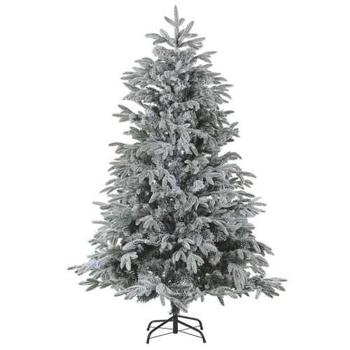Beliani Künstlicher Weihnachtsbaum schneebedeckt 210 cm weiß 150x210x150cm