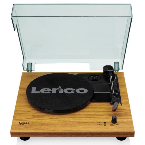 Lenco LS-10WD - Plattenspieler mit Riemenantrieb und Holzgehäuse - 32x11x33cm