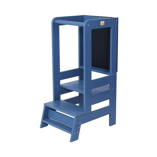MeowBaby Lernturm Küchenhelfer mit Tafel Kitchen Helper blau 51x90x39cm