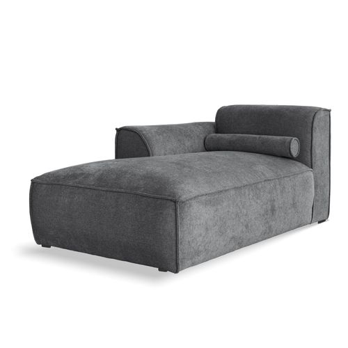 MIUFORM 1-Sitzer Longchair für Modulsofas, Armlehne links, Dunkelgrau 154x70x92cm