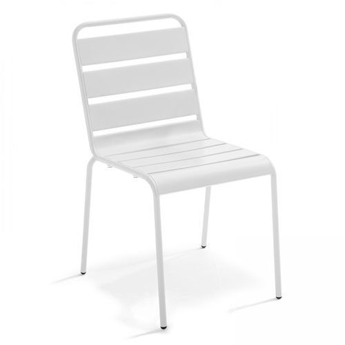 Oviala Metallstuhl im industriellen Stil Weiß 53x83x42cm