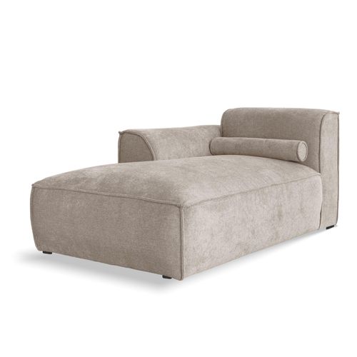 MIUFORM 1-Sitzer Longchair für Modulsofas, Armlehne links, Dunkelbeige 154x70x92cm