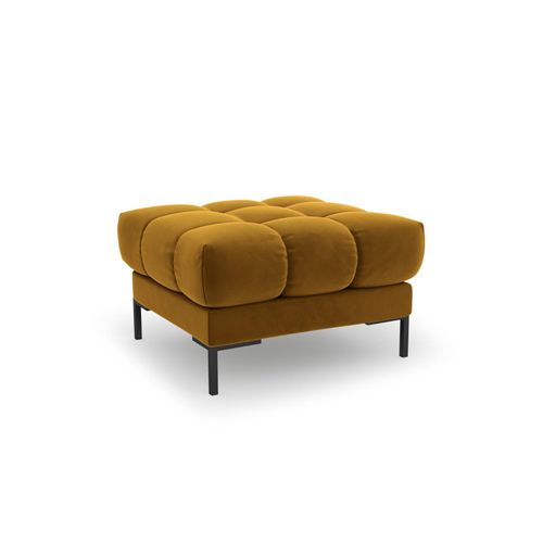 Micadoni Home Sitzpouf aus Samt, gelb 60x41x60cm
