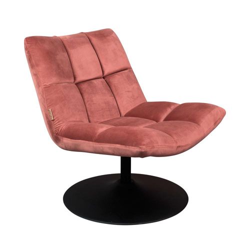 Dutchbone Drehbarer Design-Sessel aus Samt, rosa 66x78x81cm
