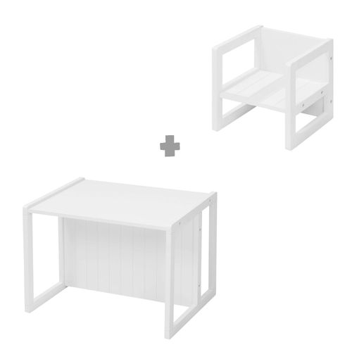 roba Kindersitzmöbel drehbar - Hocker & Tisch - Weiß 44x44x57cm