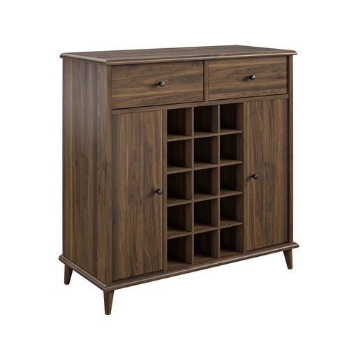 Dorel Home Barschrank mit 2 Türen und 2 Schubladen aus MDF Nussbaum 40x91x91cm