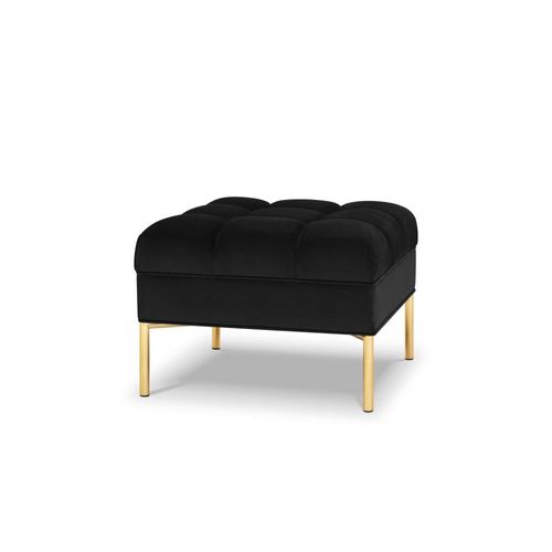 Micadoni Home Sitzpouf aus Samt, schwarz 60x45x60cm