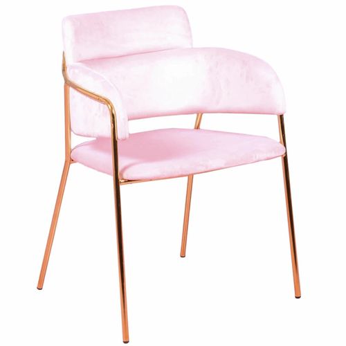 Nest dream Designerstuhl mit Samtbezug und goldenen Beinen, rosa 52x78x60cm