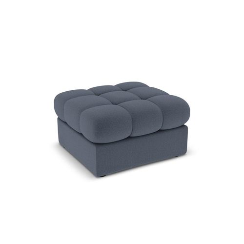 Micadoni Home Sitzpouf aus strukturiertem Stoff, dunkelblau 60x38x60cm