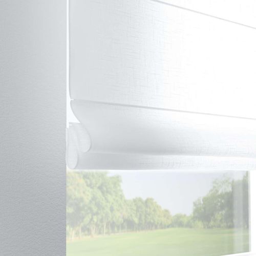 Dekoria Halbtransparentes Raffrollo mit Schlaufen, weiß, 110x150 cm 150x3x110cm