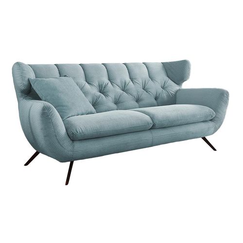 Kawola 2,5-Sitzer Sofa aus Cord, hellblau 95x94x200cm