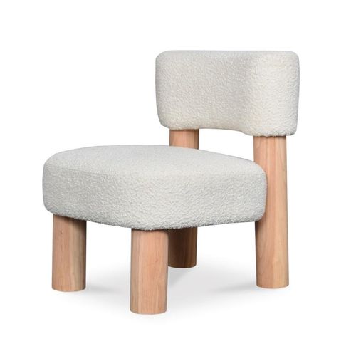 Mathi Design Sessel mit Bouclé-Stoff bezogen, weiß 67x70x55cm