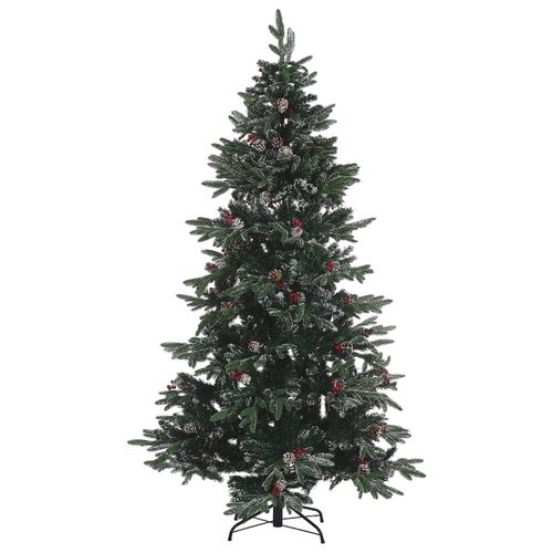 Beliani Künstlicher Weihnachtsbaum mit Schnee bestreut 210 cm grün 130x210x130cm
