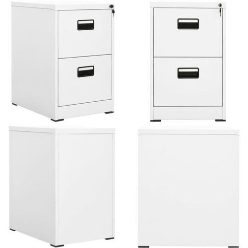 Vidaxl - Aktenschrank Weiß 46x62x72,5 cm Stahl - Aktenschrank - Aktenschränke - Home & Living - Weiß