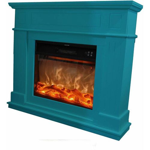 Türkisfarbener Elektrischer Wandkamin Cm 94,9x110x24,9 Fuego Fuego Alberto Turquesa - türkis