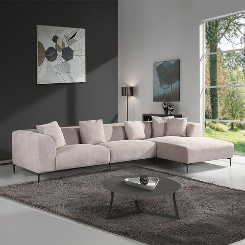 Ecksofa TORINO Beige Rechts