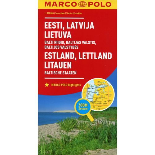 MARCO POLO Länderkarte Estland, Lettland, Litauen, Baltische Staaten 1: 800 000