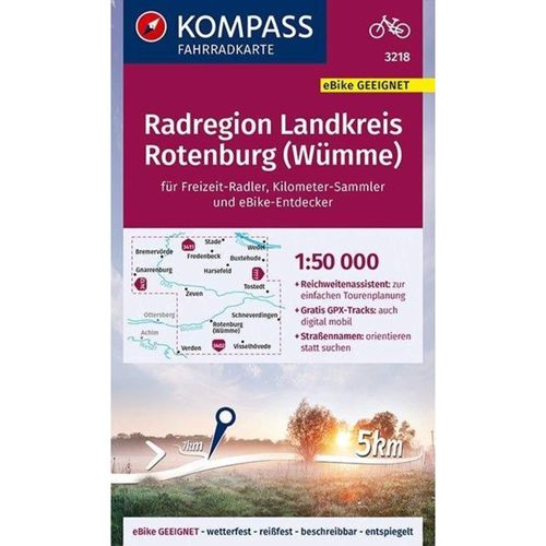 KOMPASS Fahrradkarte Radregion Landkreis Rotenburg (Wümme) 1:50.000, FK 3218