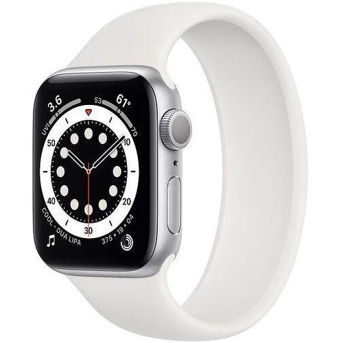 Apple Watch Series 6 Aluminium 40 mm (2020) GPS + Cellular silber Solo Loop Weiß