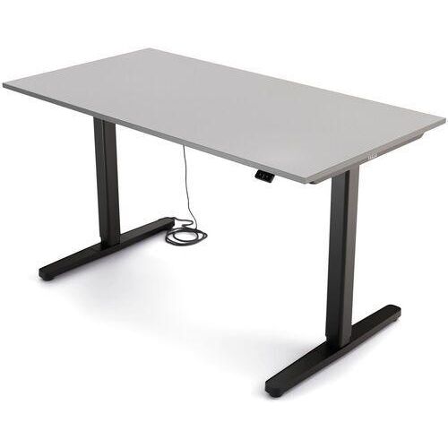 Yaasa Desk Basic 135 x 70 cm - Elektrisch höhenverstellbarer Schreibtisch hellgrau/schwarz