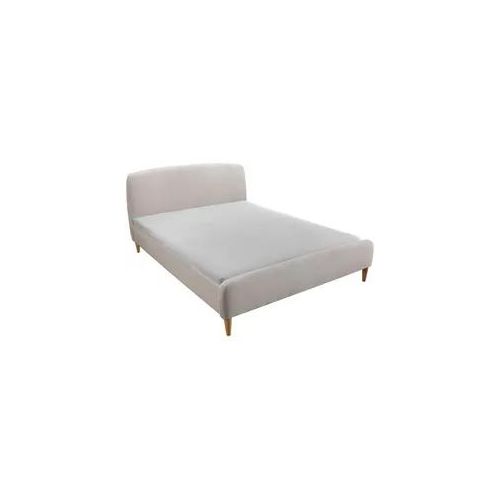 Skandinavisches Bett 160 x 200 cm Stoff Beige NIELS