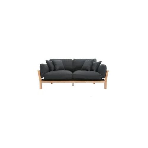 Design-Sofa 3-Sitzer abziehbarer, anthrazitgrauer Stoff YNOK