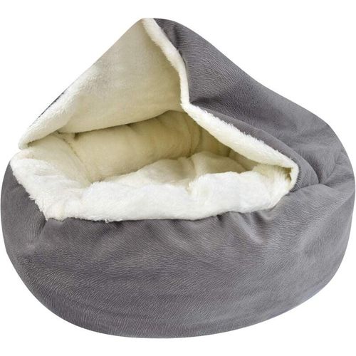 Katzenbett Komfortables rundes Hundebett Weiches Haustierbett XZ025 (48 20, Grau)