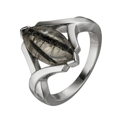 Fingerring JOBO Gr. 50, silber (silber 925), Fingerringe, Damen, 50, Silber 925 (Sterlingsilber), 925 Silber mit Turmalinquarz