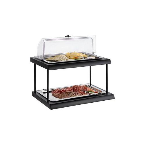 APS Buffetvitrine Doppeldecker schwarz 47,0 x 65,0 cm