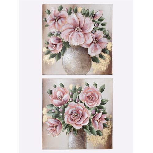 Gemälde HEINE HOME Bilder Gr. B/H/T: 40 cm x 40 cm x 2,5 cm, rosa (rose) Gemälde