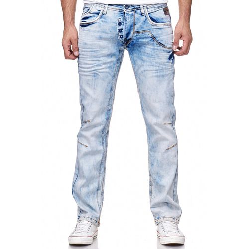 Straight-Jeans RUSTY NEAL Gr. 40, Länge 34, blau (hellblau) Herren Jeans im außergewöhnlichen Design