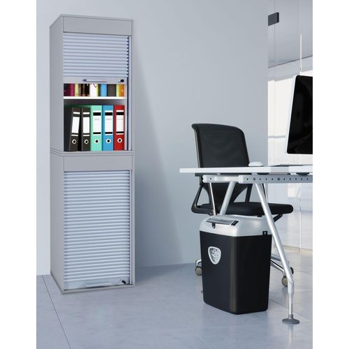 Büroschrank mit Rollladen Aktos XL grau