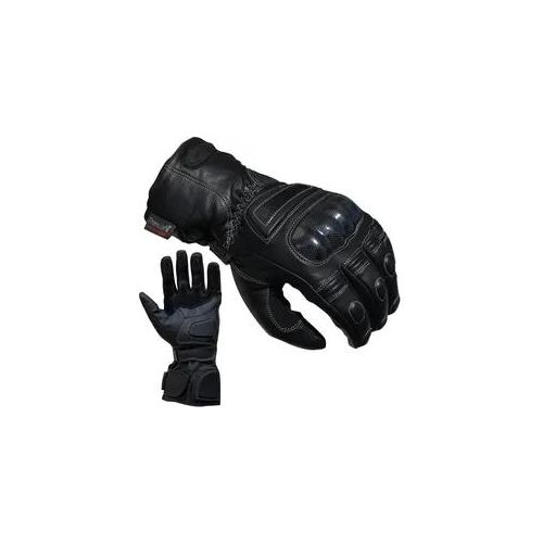 Motorradhandschuhe PROANTI Handschuhe Gr. M, schwarz speziell für Regenwetter und den Winter geeignet, aus Leder