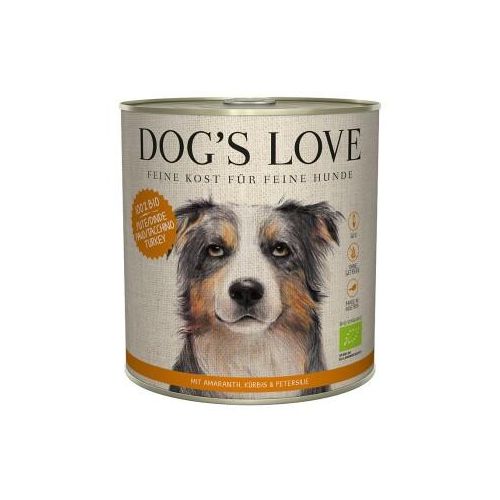 DOG'S LOVE BIO 6x800g Pute mit Amaranth & Kürbis