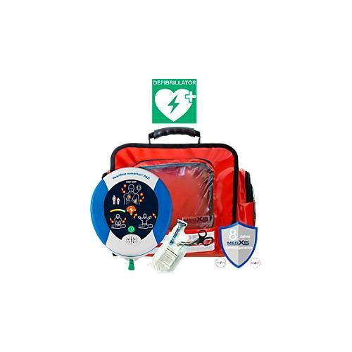 Erste-Hilfe-Wandtasche MedX5, mit Reanimations-Defibrillator SAM500P & Befüllung nach DIN 13157