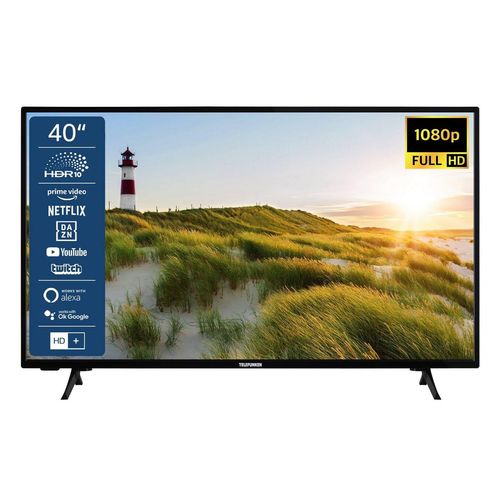 Telefunken XF40SN550S LCD-LED Fernseher (102 cm/40 Zoll, Full HD, Smart TV, HDR, Triple-Tuner, 6 Monate HD+ inkl), schwarz