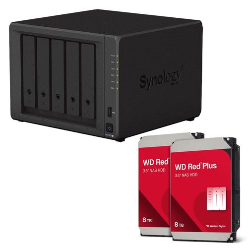 Synology DiskStation DS1522+ 5 Einschübe NAS-Server Leergehäuse + 16TB WD Red Plus SATA 3.5