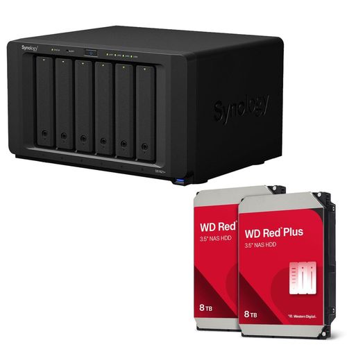 Synology DiskStation DS1621+ 6 Einschübe NAS-Server Leergehäuse + 16TB WD Red Plus SATA 3.5