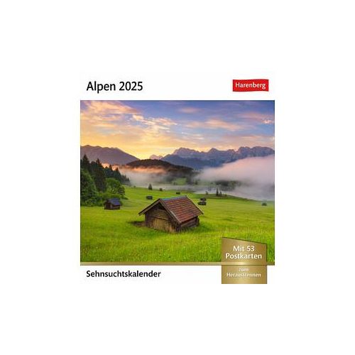 Harenberg Postkartenkalender Alpen 2025