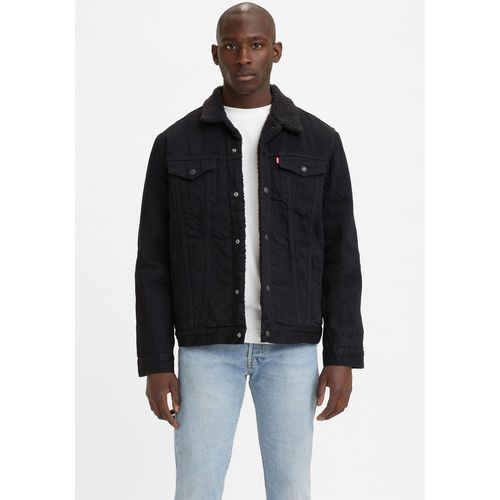 Kurzjacke LEVI'S "SHERPA" Gr. S, schwarz (berk sherpa) Herren Jacken mit Sherpa Fütterung